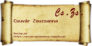 Csuvár Zsuzsanna névjegykártya